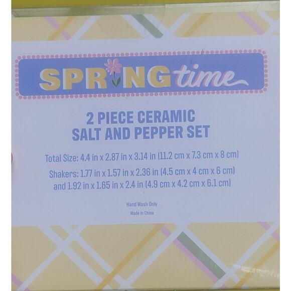 3 peice set Bunny Rabbit Salt & Pepper Shaker Set & Basket Tray EASTER White - Picture 5 of 7